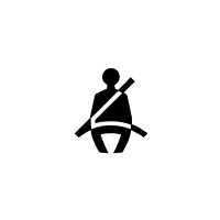 Varsellampe for påminnelse om setebeltet til førersetet, og (kjøretøyavhengig) påminnelse om setebeltet til passasjersetet foran